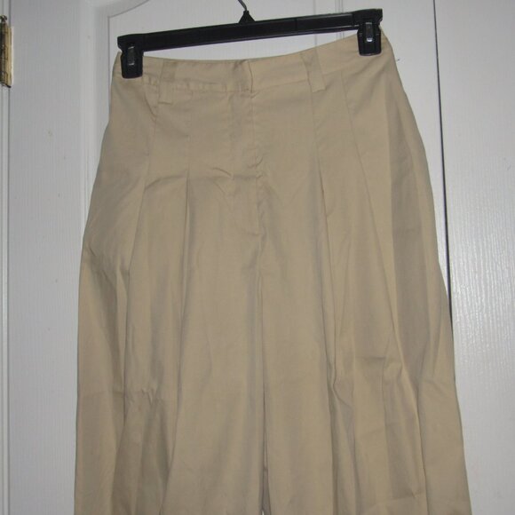 Nicole Williams English x Bar IIII Pleated Wide Leg Relaxed Tan Pants Size 6 - Picture 2 of 5